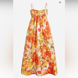 J. Crew Empire-waist midi dress in floral cotton poplin